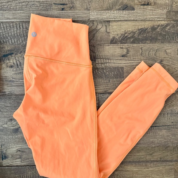 Lululemon Wunder Under High Rise Tight Leggings 25" Orange Soda Size 4 W5CO7S - Picture 2 of 7